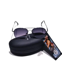Accessories>Nayked Apparel Jordan By Flat Lens Aviator Sunglasses With Sunglass Case And Microfiber Cloth