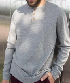 Shirts>Nayked Apparel Men'S Long Sleeve Ottoman Rib Knit Henley Shirt/Discontinued