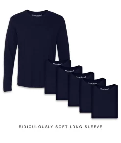 T-Shirts>Nayked Apparel Men'S 6Pk Ridiculously Soft Long Sleeve 100% Cotton T-Shirt