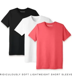 Shirts>Nayked Apparel Men'S 3Pk Ridiculously Soft Lightweight Crew Neck T-Shirt Favorites