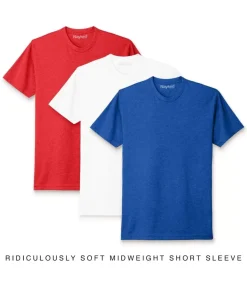 T-Shirt Packs>Nayked Apparel Men'S 3Pk Ridiculously Soft Midweight Crew T-Shirt Favorites