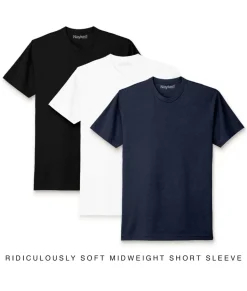 T-Shirt Packs>Nayked Apparel Men'S 3Pk Ridiculously Soft Midweight Crew T-Shirt Favorites