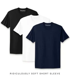 Shirts>Nayked Apparel Men'S 3Pk Ridiculously Soft Short Sleeve Crew Neck 100% Cotton T-Shirt Favorites
