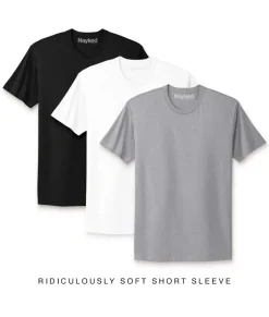 Shirts>Nayked Apparel Men'S 3Pk Ridiculously Soft Short Sleeve Crew Neck 100% Cotton T-Shirt Favorites