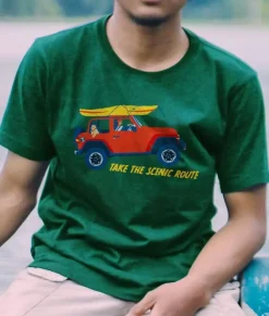 T-Shirts>Nayked Apparel Men'S Ridiculously Soft 100% Cotton Graphic Tee | Take The Scenic Route