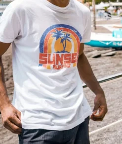 Shirts>Nayked Apparel Men'S Ridiculously Soft 100% Cotton Graphic Tee | Sunset Surfing