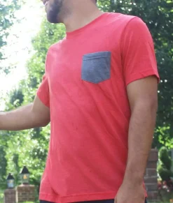 T-Shirts>Nayked Apparel Men'S Ridiculously Soft Contrast Pocket Short Sleeve Crew Neck T-Shirt