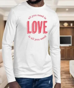T-Shirts>Nayked Apparel Men'S Ridiculously Soft Cotton Long Sleeve Graphic Tee | All You Need Is Love