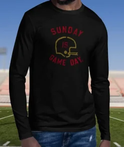 T-Shirts>Nayked Apparel Men'S Ridiculously Soft Cotton Long Sleeve Graphic Tee | Sunday Is Game Day