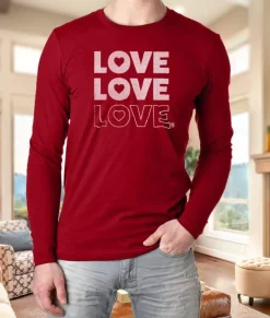 Shirts>Nayked Apparel Men'S Ridiculously Soft Cotton Long Sleeve Graphic Tee | Love Love Love
