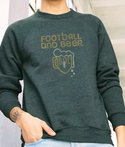 Shirts>Nayked Apparel Men'S Ridiculously Soft Fleece Graphic Pullover Sweatshirt | Football And Beer