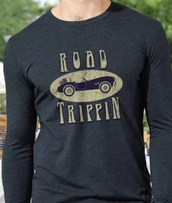 T-Shirts>Nayked Apparel Men'S Ridiculously Soft Lightweight Long Sleeve Graphic Tee | Road Trippin