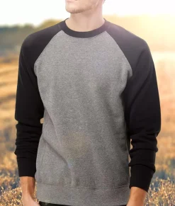 Hoodies & Sweatshirts>Nayked Apparel Men'S Ridiculously Soft Midweight Raglan Colorblocked Pullover