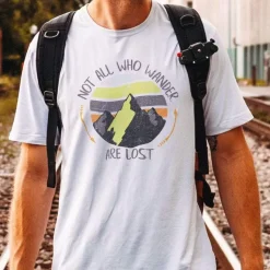T-Shirts>Nayked Apparel Men'S Ridiculously Soft Midweight Graphic Tee | Not All Who Wander Are Lost