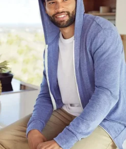 Shirts>Nayked Apparel Men'S Ridiculously Soft Vintage Recycled Full-Zip Hooded T-Shirt