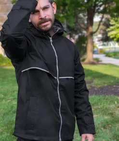 Workout Wear>Nayked Apparel Men'S Water-Resistant Tech Jacket/Discontinued Black