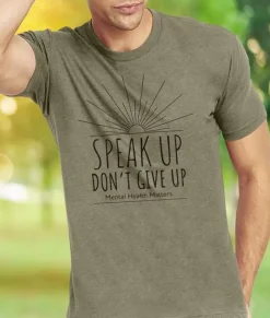 T-Shirts>Nayked Apparel Ridiculously Soft Crew Neck Graphic T-Shirt | Speak Up Don'T Give Up Front Graphic