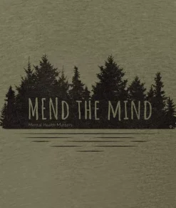 T-Shirts>Nayked Apparel Ridiculously Soft Crew Neck Graphic T-Shirt | Mend The Mind-Treeline And Lake Graphic
