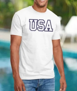 Shirts>Nayked Apparel Ridiculously Soft Men'S Usa Text Shirt