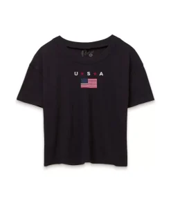 T-Shirts>Nayked Apparel Ridiculously Soft Women'S Cropped Flag Tee