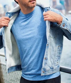 Shirts>Nayked Apparel Unisex Soft Sherpa Lined Vintage Denim Jacket