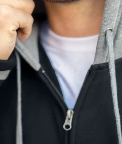 Outerwear>Nayked Apparel Varsity Full-Zip Hooded Fleece Jacket