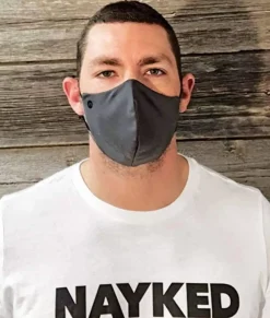 Accessories>Nayked Apparel Water Repellent All-Day Multi-Layer Cloth Washable Face Covering Mask Graphite