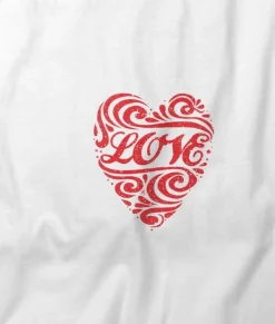 T-Shirts>Nayked Apparel Women'S Ridiculously Soft Deep V Graphic Tee | Love Script White
