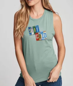 Tops>Nayked Apparel Women'S Ridiculously Soft Festival Graphic Muscle Tank | Stay Gold