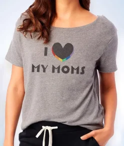 T-Shirts>Nayked Apparel Women'S Ridiculously Soft Vintage Oversized Graphic Tee | I Love My Moms