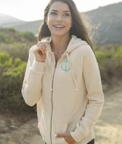 Hoodies & Sweatshirts>Nayked Apparel Women'S Ridiculously Soft Graphic California Wave Wash Full Zip Hoodie | Sc Anchor