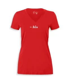 T-Shirts>Nayked Apparel Women'S Ridiculously Soft Deep V Graphic Tee | His Red
