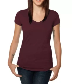 T-Shirts>Nayked Apparel Women'S Ridiculously Soft 100% Cotton Fitted V-Neck T-Shirt