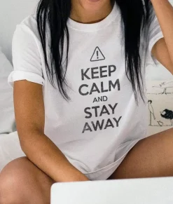 T-Shirts>Nayked Apparel Women'S Ridiculously Soft 100% Cotton Graphic Tee | Keep Calm And Stay Away