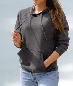 Tops>Nayked Apparel Women'S Ridiculously Soft Boyfriend Raglan Sleeve Hooded Pullover Sweatshirt