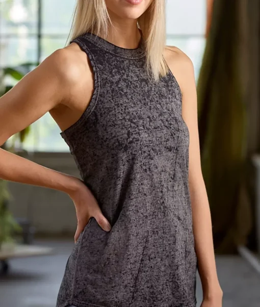 Tank Tops>Nayked Apparel Women'S Ridiculously Soft Burnout High Neck Tank Top