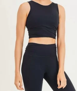 Athleisure>Nayked Apparel Women'S Ruched Sides Active Cropped Top/Discontinued