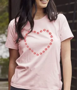 Tops>Nayked Apparel Women'S Soft Go-To Graphic T-Shirt | Trailing Paws Heart