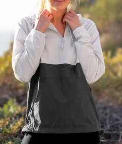 Hoodies & Sweatshirts>Nayked Apparel Women'S Soft Lightweight Oversized Half-Zip Pullover Windbreaker Anorak