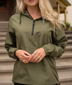 Hoodies & Sweatshirts>Nayked Apparel Women'S Soft Lightweight Oversized Half-Zip Pullover Windbreaker Anorak