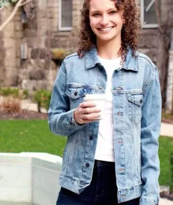 Outerwear>Nayked Apparel Women'S Soft Oversized Vintage Denim Jacket